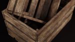 Set of three 3 wooden storage boxes Crate Low-poly