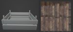 Set of three 3 wooden storage boxes Crate Low-poly