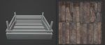 Set of three 3 wooden storage boxes Crate Low-poly