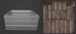 Set of three 3 wooden storage boxes Crate Low-poly