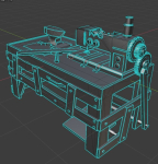 Sewing Machine table Low Poly
