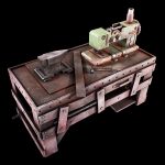 Sewing Machine table Low Poly
