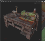Sewing Machine table Low Poly