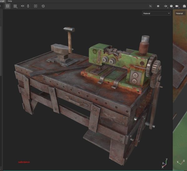 Sewing Machine table Low Poly