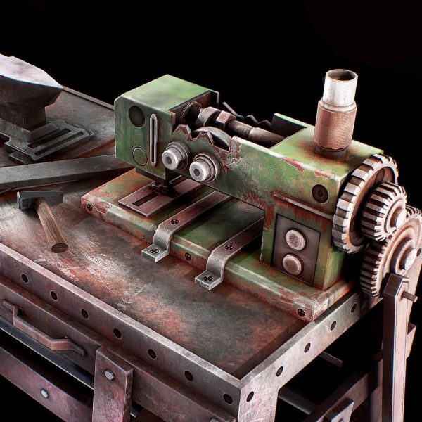 Sewing Machine table Low Poly