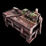 Sewing Machine table Low Poly
