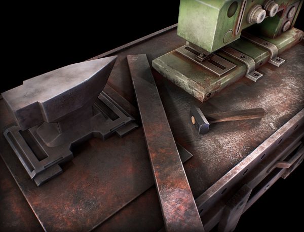 Sewing Machine table Low Poly
