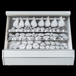 Shelves with meat