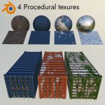 Low Poly Shipping Container - 4 procedural textures