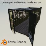 Low Poly Shipping Container - 4 procedural textures