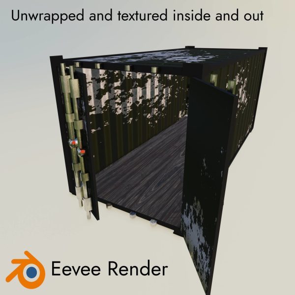 Low Poly Shipping Container - 4 procedural textures
