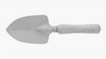 Short garden shovel with handle dirty