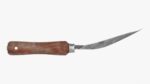 Short garden shovel with handle dirty
