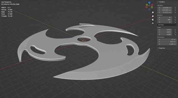 Shuriken blade 3D model for 3D print