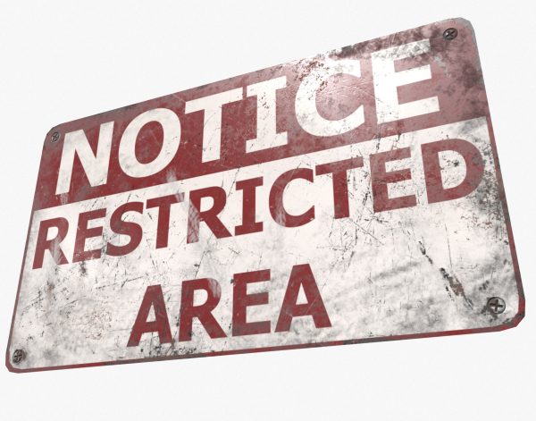 Sign Restricted Area Game Ready PBR Textures model