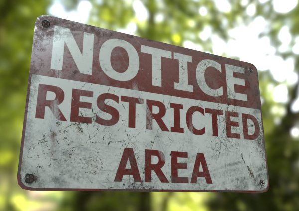 Sign Restricted Area Game Ready PBR Textures model