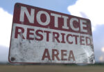 Sign Restricted Area Game Ready PBR Textures model