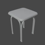 Silver Steel Stool 01