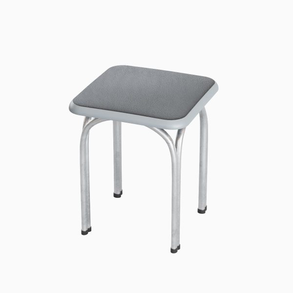Silver Steel Stool 01