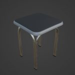 Silver Steel Stool 01