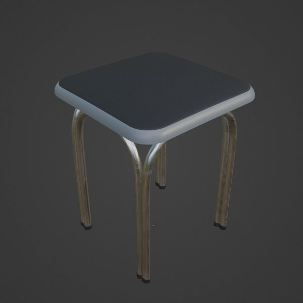Silver Steel Stool 01