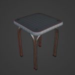 Silver Steel Stool 01