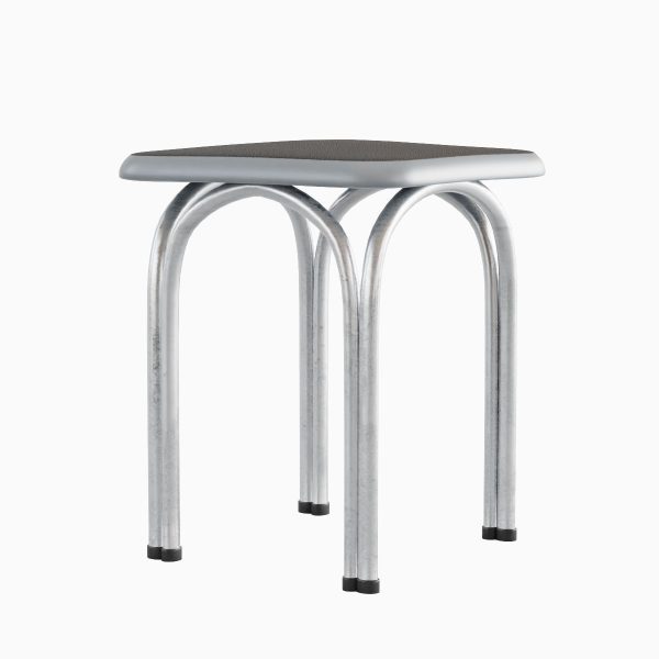Silver Steel Stool 01