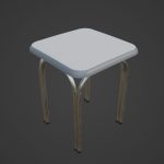 Silver Steel Stool 02