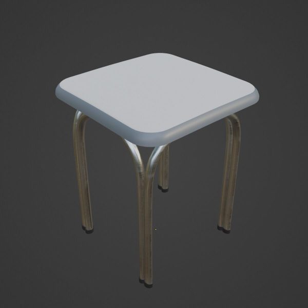 Silver Steel Stool 02