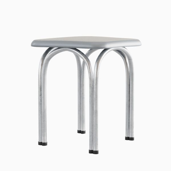 Silver Steel Stool 02
