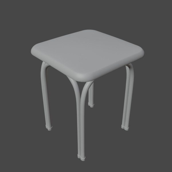 Silver Steel Stool 02