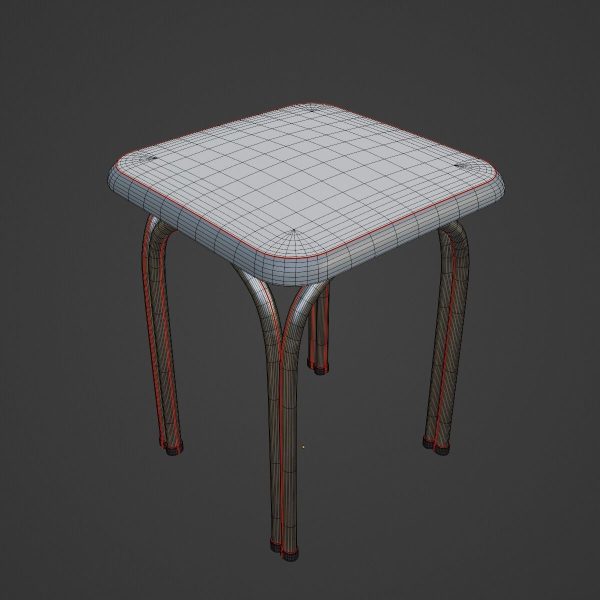 Silver Steel Stool 02