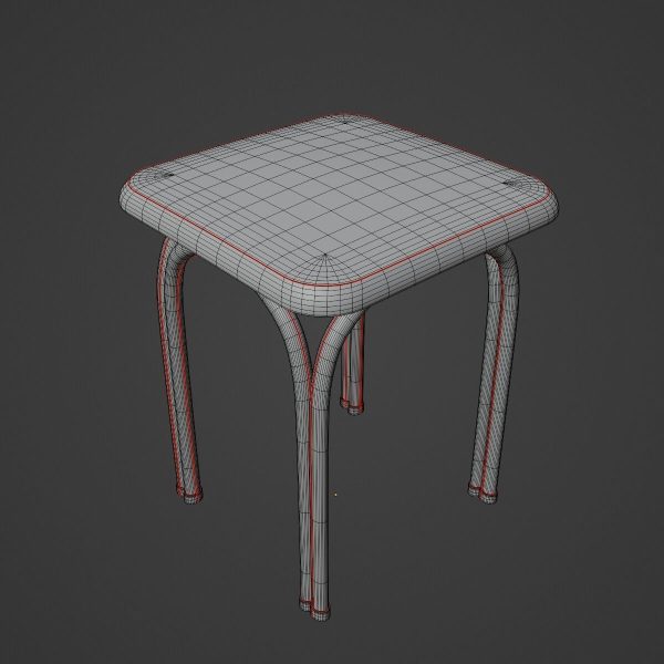 Silver Steel Stool 03