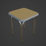 Silver Steel Stool 03