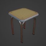 Silver Steel Stool 03