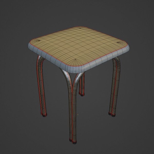 Silver Steel Stool 03