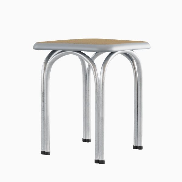 Silver Steel Stool 03