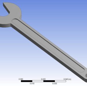 Simple spanner 3d model in mechanical engineering
