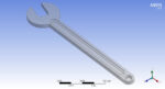 Simple spanner 3d model in mechanical engineering