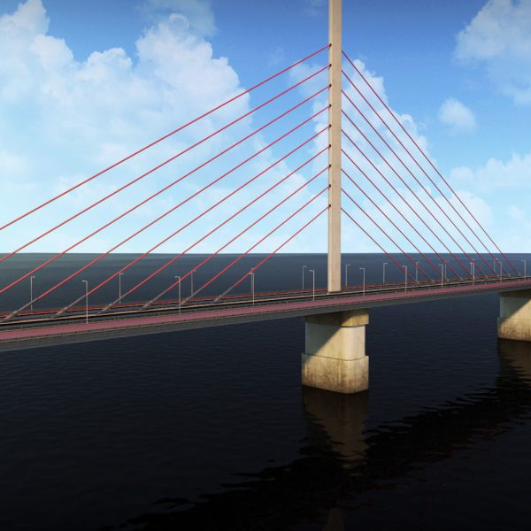 Single Suspended Water Road Bridge