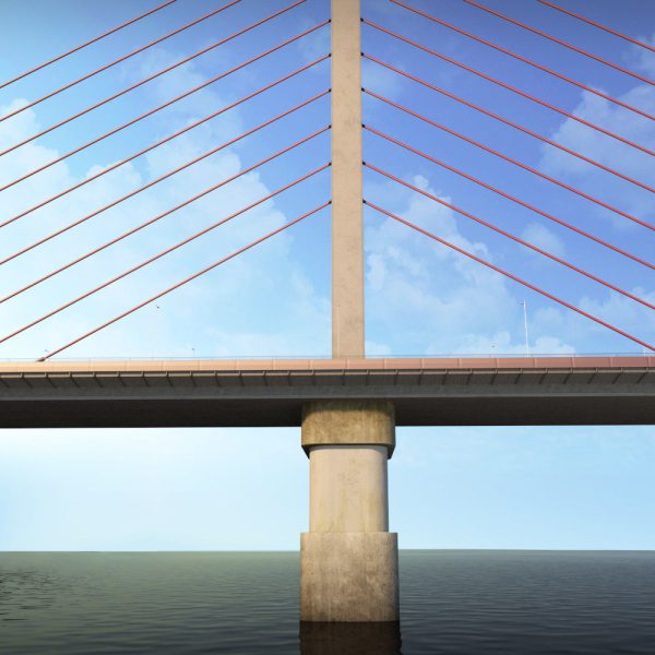 Single Suspended Water Road Bridge