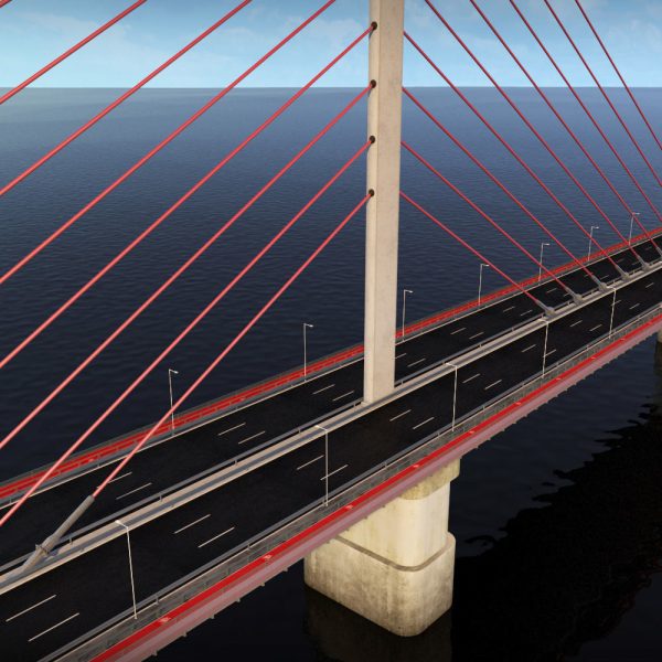 Single Suspended Water Road Bridge