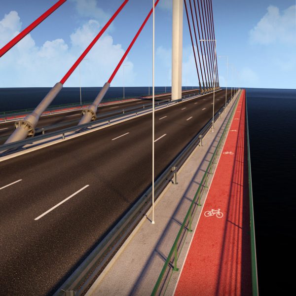 Single Suspended Water Road Bridge