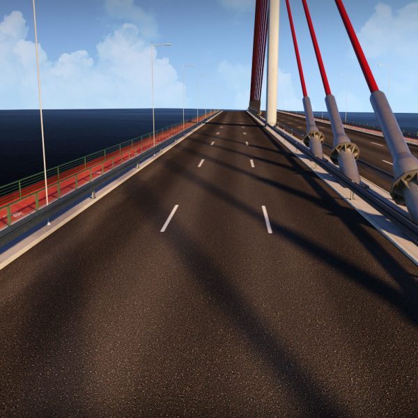 Single Suspended Water Road Bridge