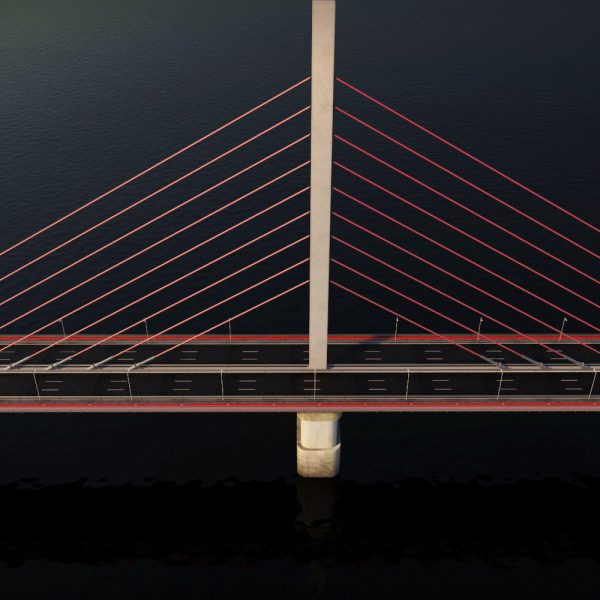 Single Suspended Water Road Bridge