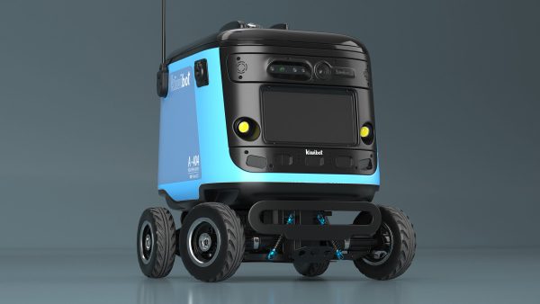 Sleeping Delivery Robot Kiwibot Cyan