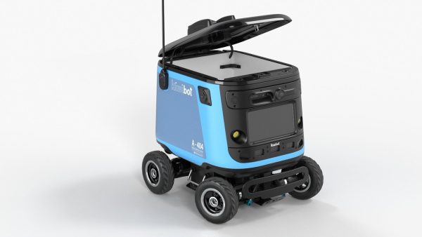 Sleeping Delivery Robot Kiwibot Cyan