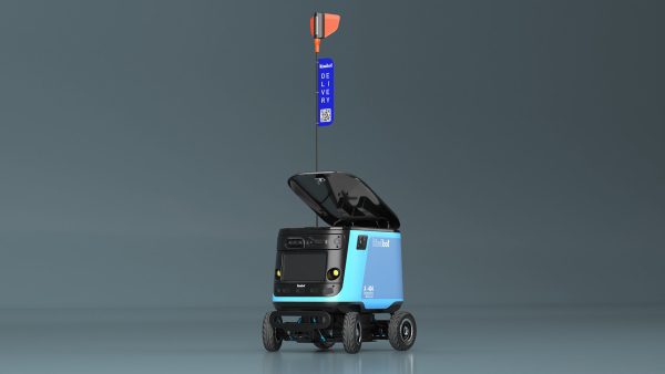 Sleeping Delivery Robot Kiwibot Cyan