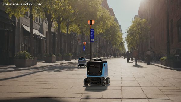 Sleeping Delivery Robot Kiwibot Cyan