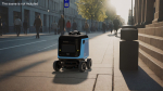 Sleeping Delivery Robot Kiwibot Cyan